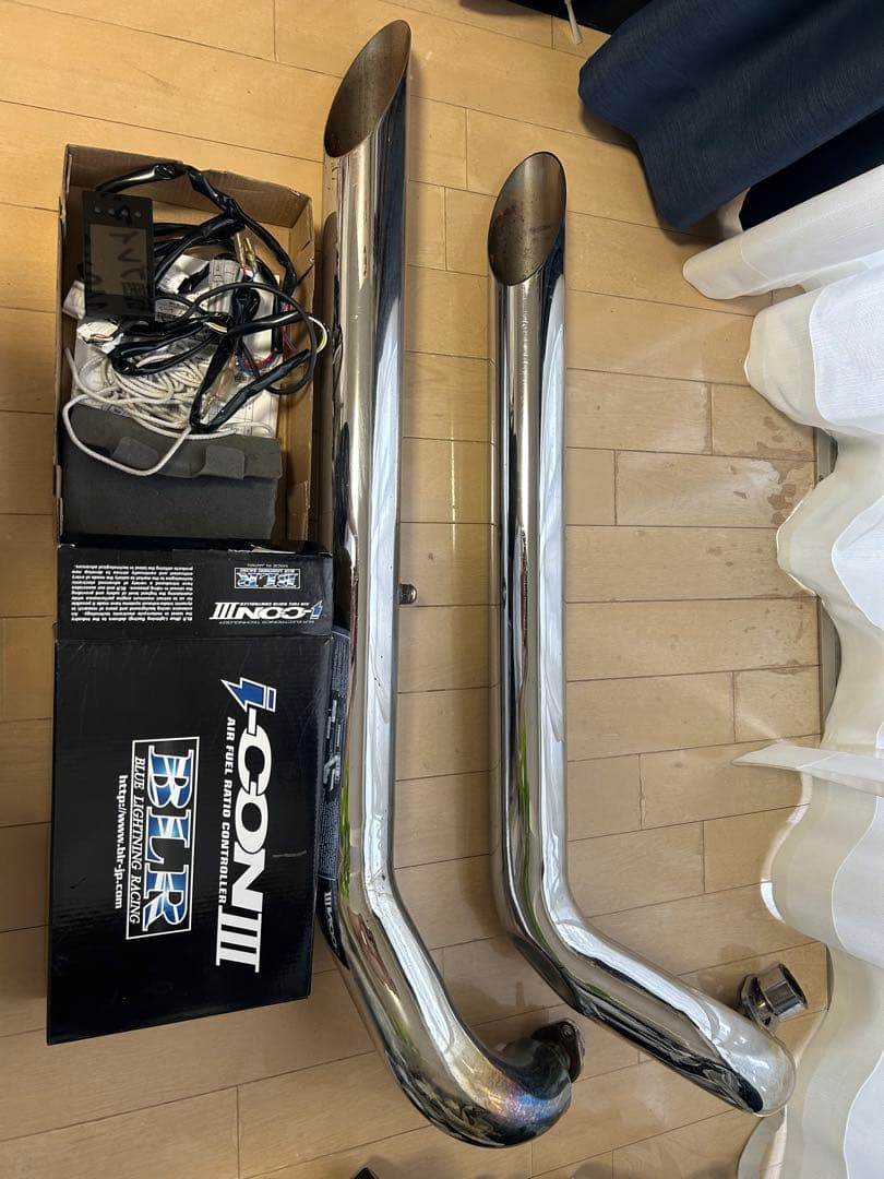 イージーライダース製70φファットドラッグマフラー　i-conⅢセット