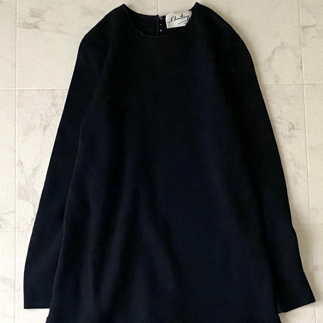 美品.定価4.4万☆レリタージュマルティニーク パールボタン フレアワンピース