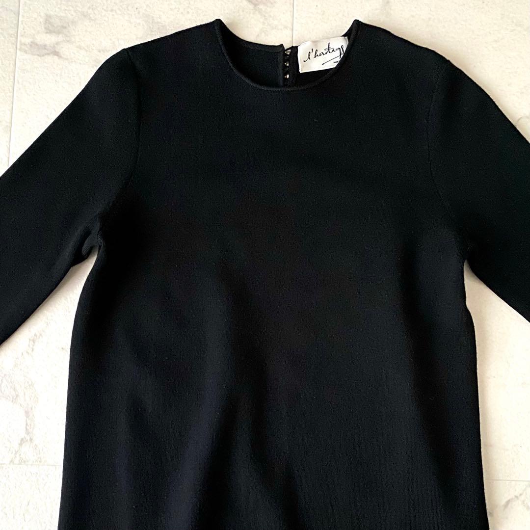 美品.定価4.4万☆レリタージュマルティニーク パールボタン フレアワンピース