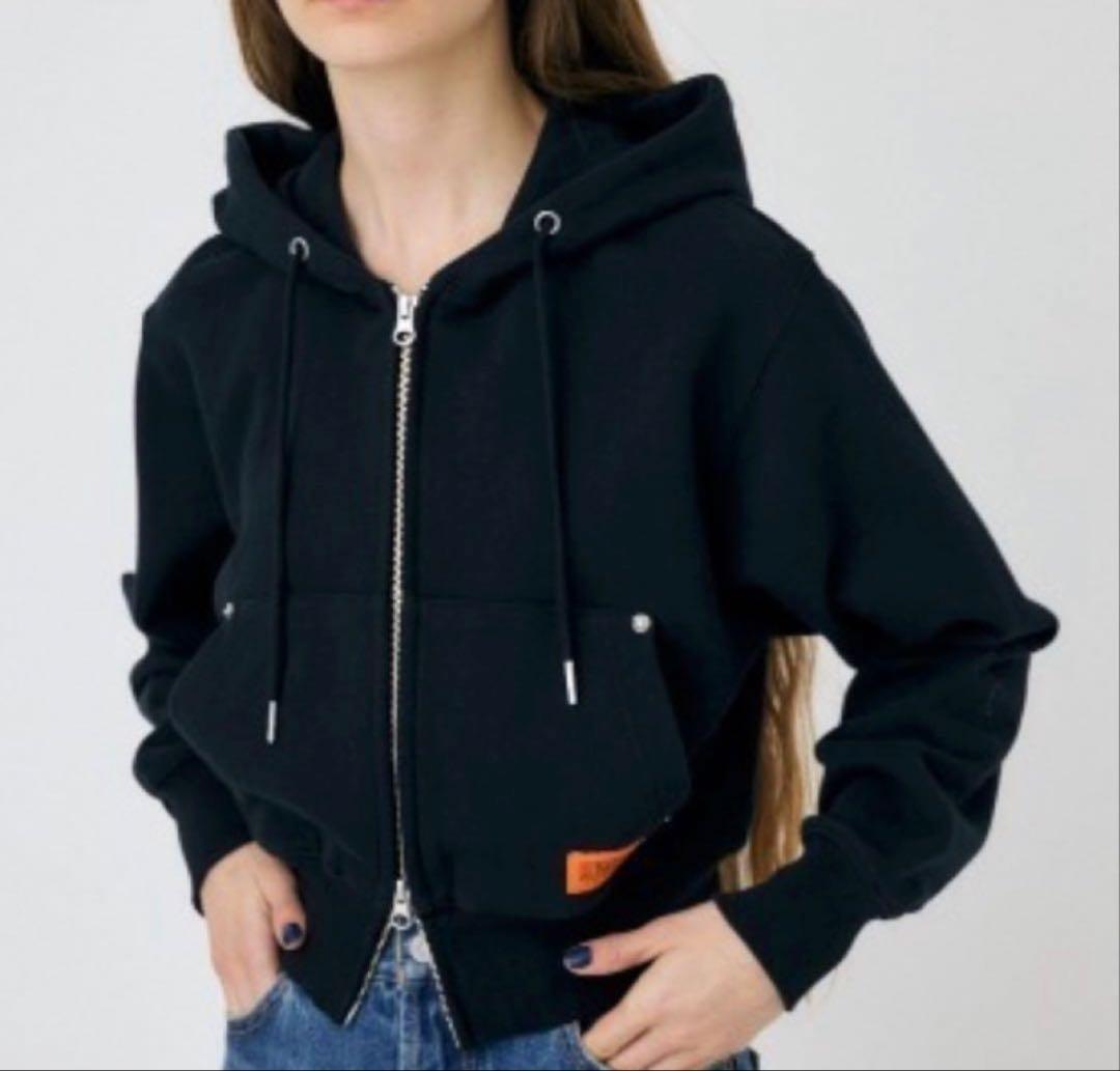moussy UOM ZIP UP スウェット フーディ ブラック