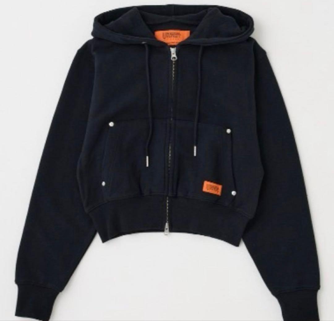 moussy UOM ZIP UP スウェット フーディ ブラック