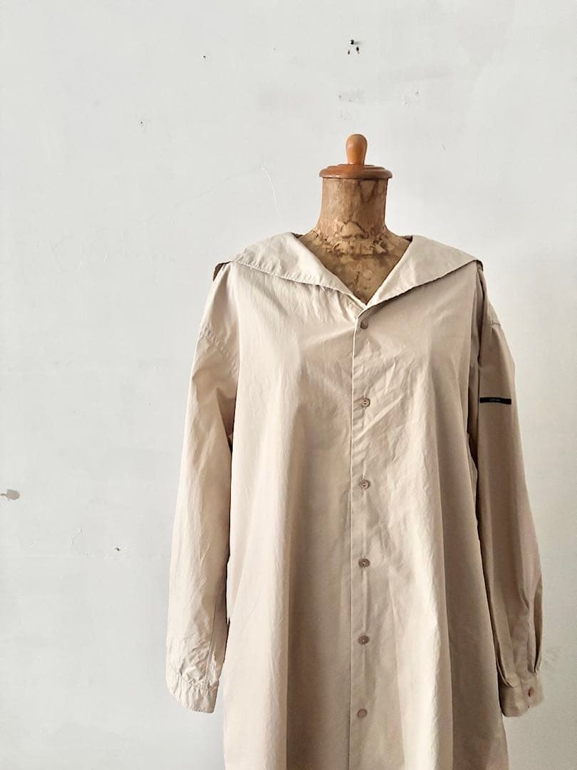 【美品】ORCIVAL　コットン セーラーカラー　ロングシャツドレス