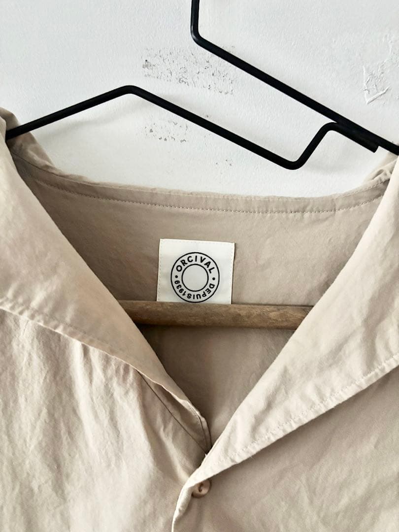 【美品】ORCIVAL　コットン セーラーカラー　ロングシャツドレス