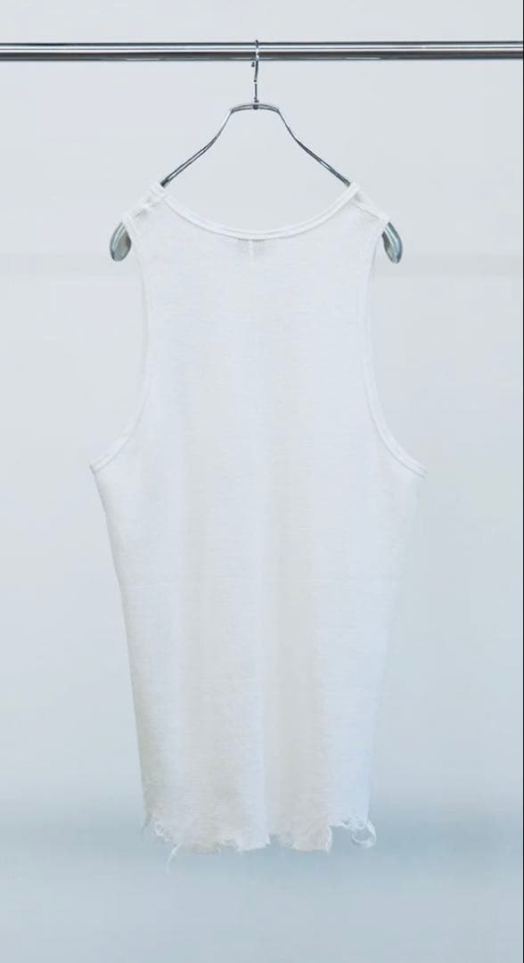 トップス ancellm 25ss DAMAGE WAFFLE TANK TOP