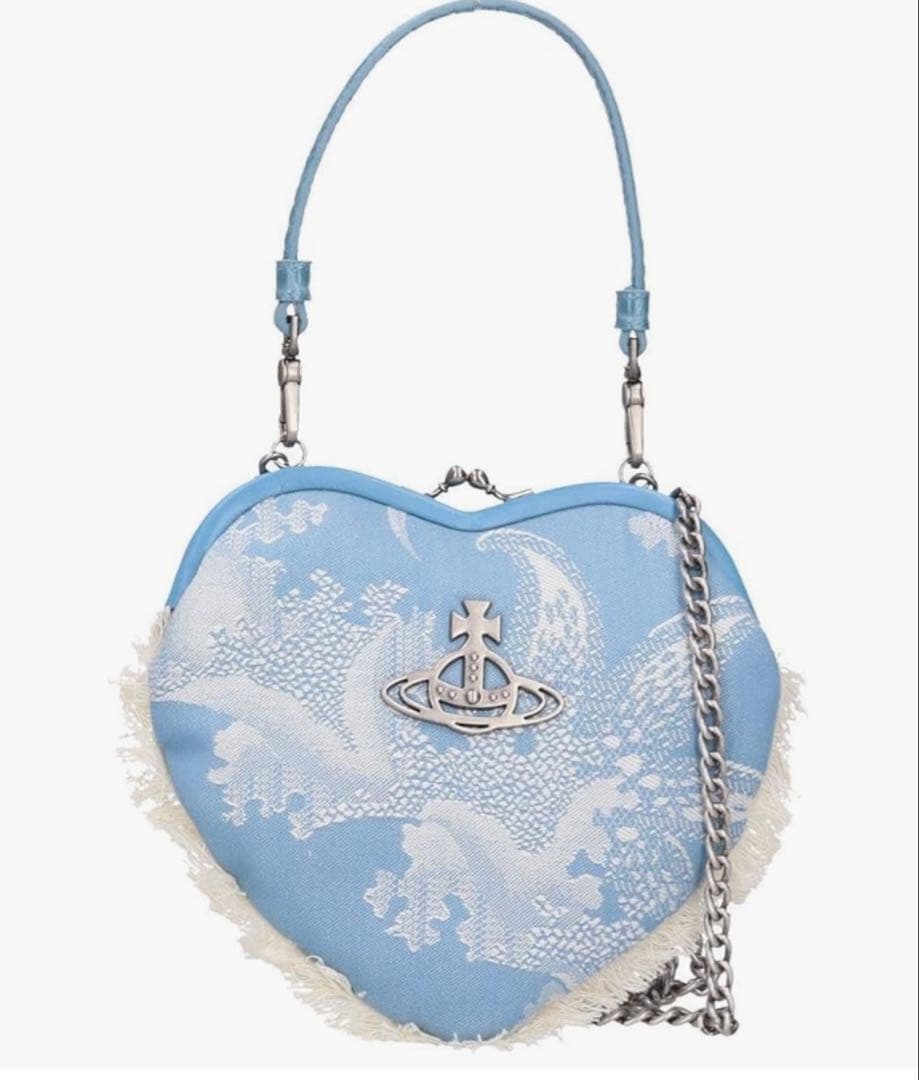 ヴィヴィアンウエストウッド ブルー ジャカード ポーチ クラッチバッグ