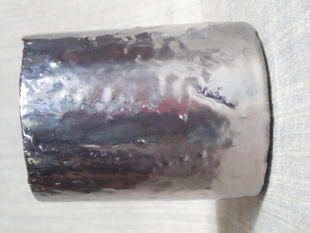 未使用★市川透【師：隠崎隆一】シルバー切立《カップ＆ソーサー》★共箱・共布