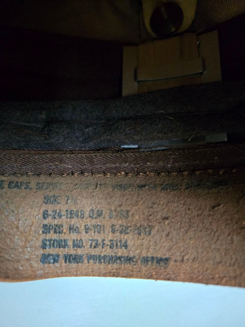 実物　米軍W.W.2型(1948年製)　士官制帽クラッシュタイプ　60cmサイズ