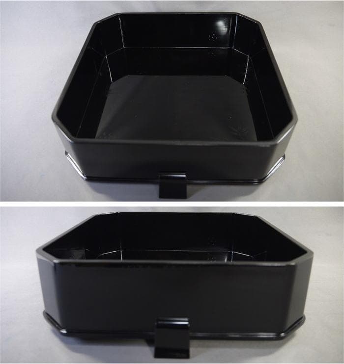 茶道具　縁高　岡田表寛造　呂色塗　竹梅文　銘有り　菓子器　共箱　美品