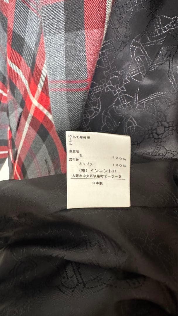 着用1度のみ　ヴィヴィアンレッドレーベルチェック柄テーラードジャケット サイズ2