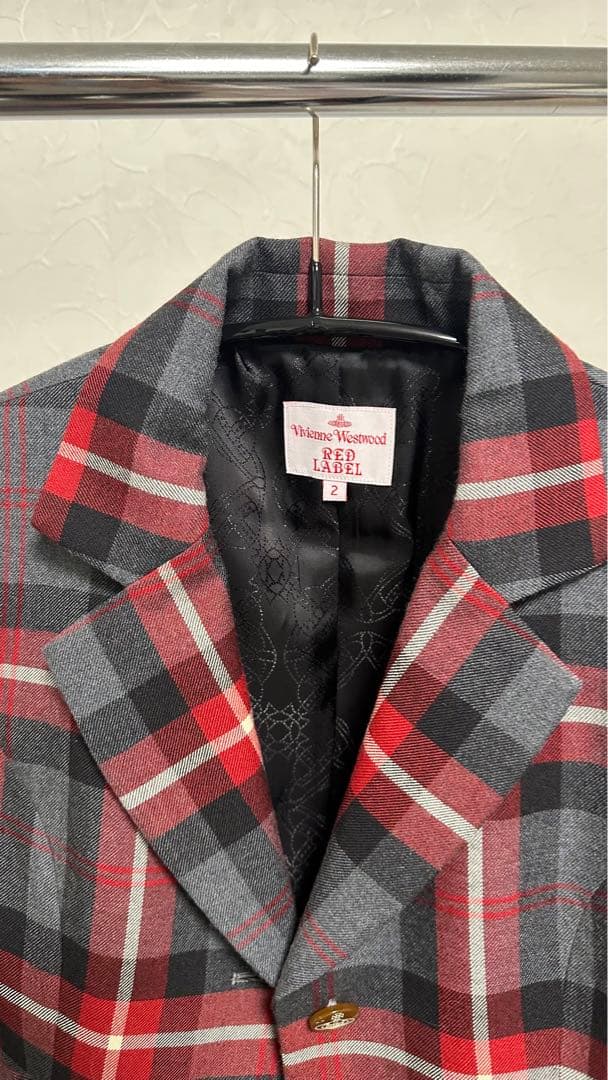 着用1度のみ　ヴィヴィアンレッドレーベルチェック柄テーラードジャケット サイズ2