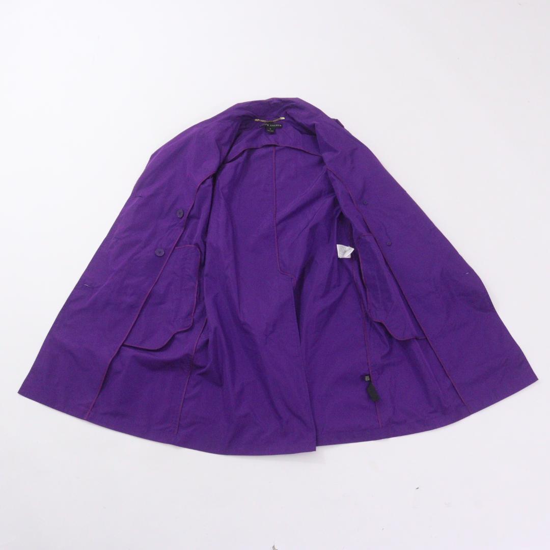 【美品】ラルフローレン トレンチコート シルク100% パープル 紫 ベルト
