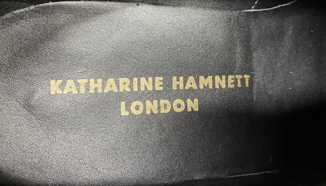 【未使用級】キャサリンハムネット ストレートチップ 黒 レザー 25cm 美品