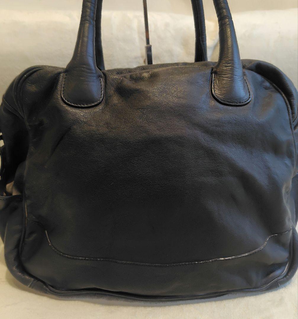 Y2K DIESEL メタルロゴ　レザー　ボストンバッグ　大容量　黒