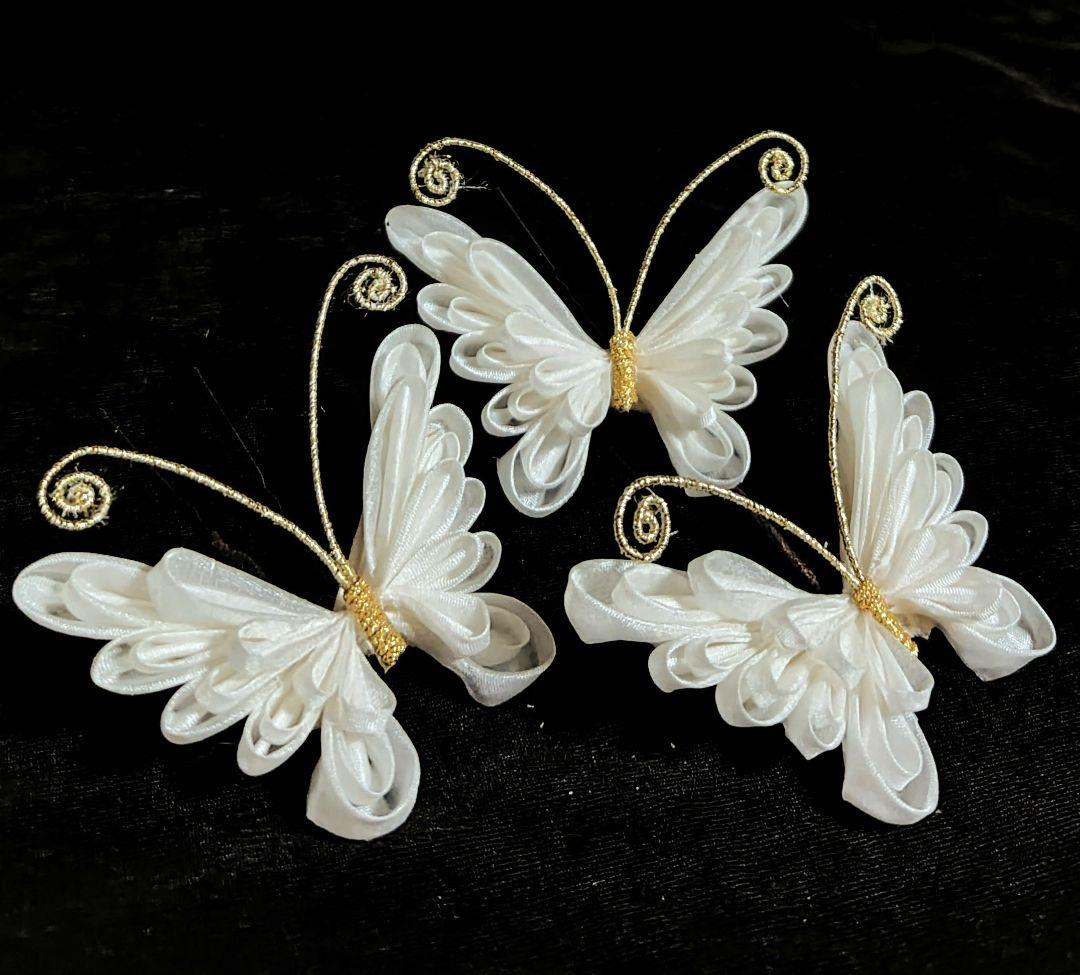 つまみ細工 髪飾り 蝶々 成人式 七五三 卒業式 かんざし