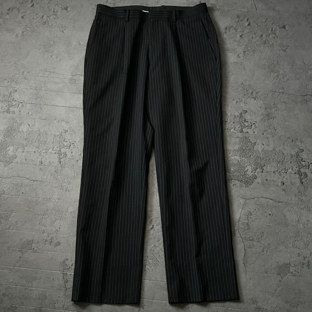 極美品 五大陸 ゴタイリク ブラック セットアップスーツ ピンストライプ A5