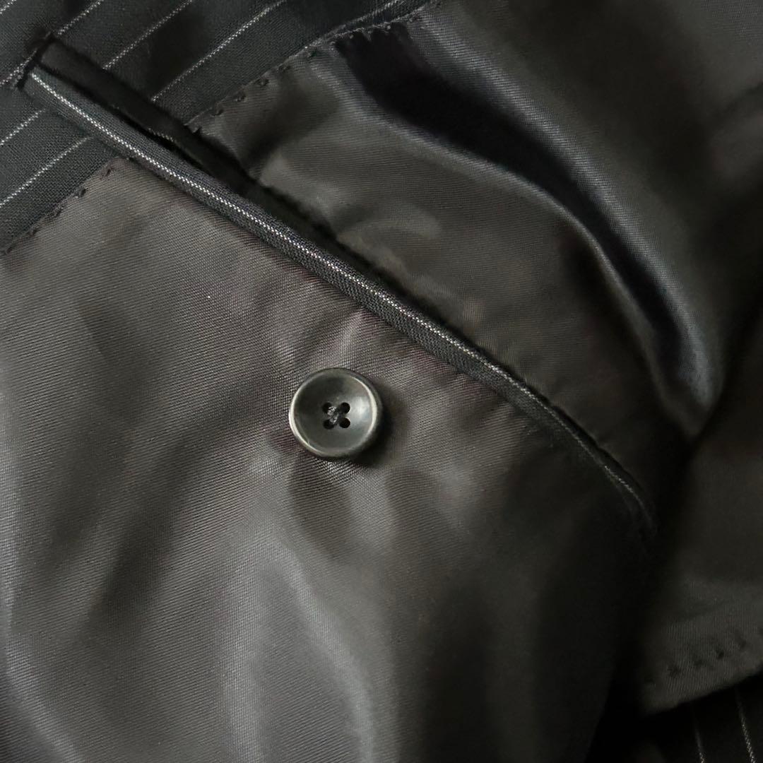 極美品 五大陸 ゴタイリク ブラック セットアップスーツ ピンストライプ A5