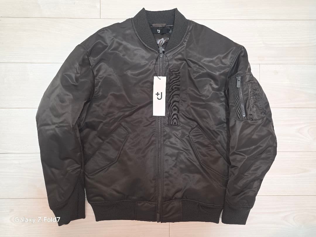 【新品未着用】ユニクロ　+J　ハイブリッドダウンオーバーサイズMA-1 グレー