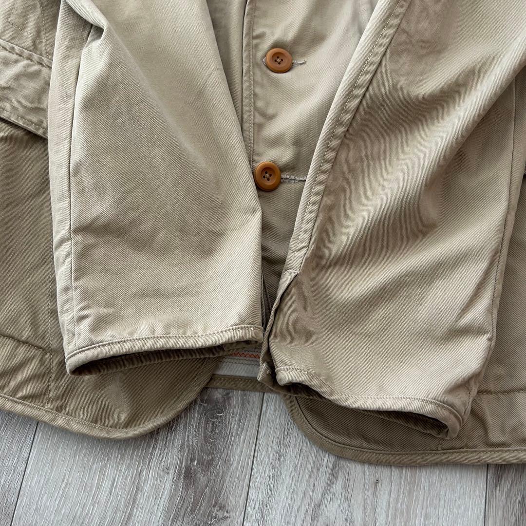 45RPM コットン テーラードジャケット カバーオール ベージュ 4 裏地カモ