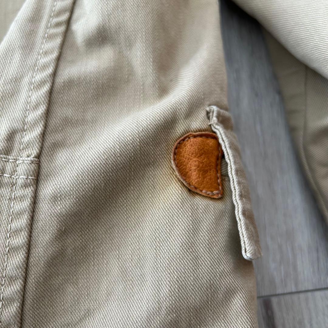 45RPM コットン テーラードジャケット カバーオール ベージュ 4 裏地カモ