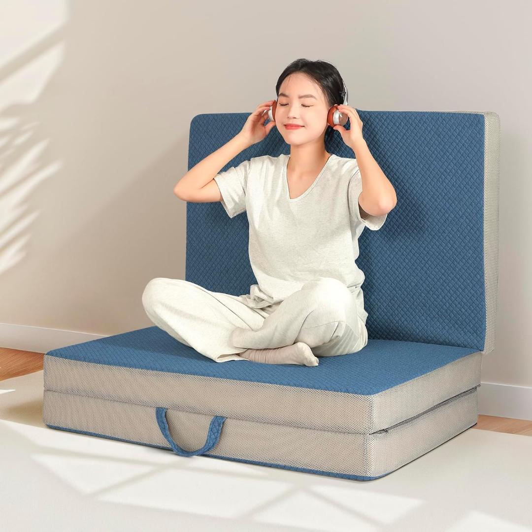 マットレス セミダブル 195×120×10 三つ折り 新品 折り畳み 高反発