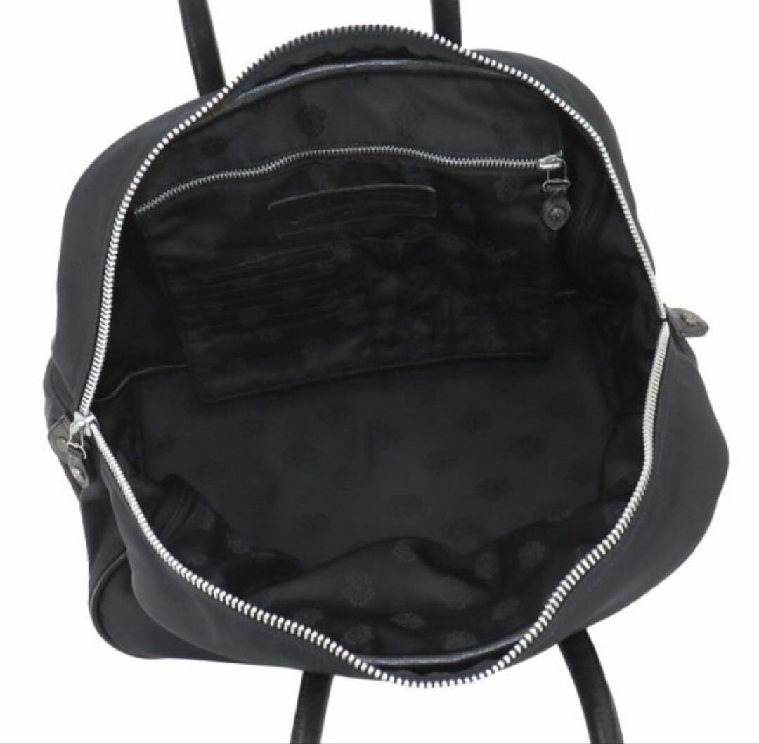 ひ*。様 CHROME HEARTSバッグセメタリークロスナイロンレザーブラック