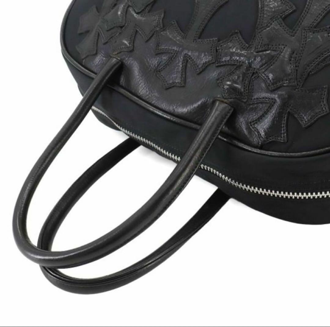 ひ*。様 CHROME HEARTSバッグセメタリークロスナイロンレザーブラック