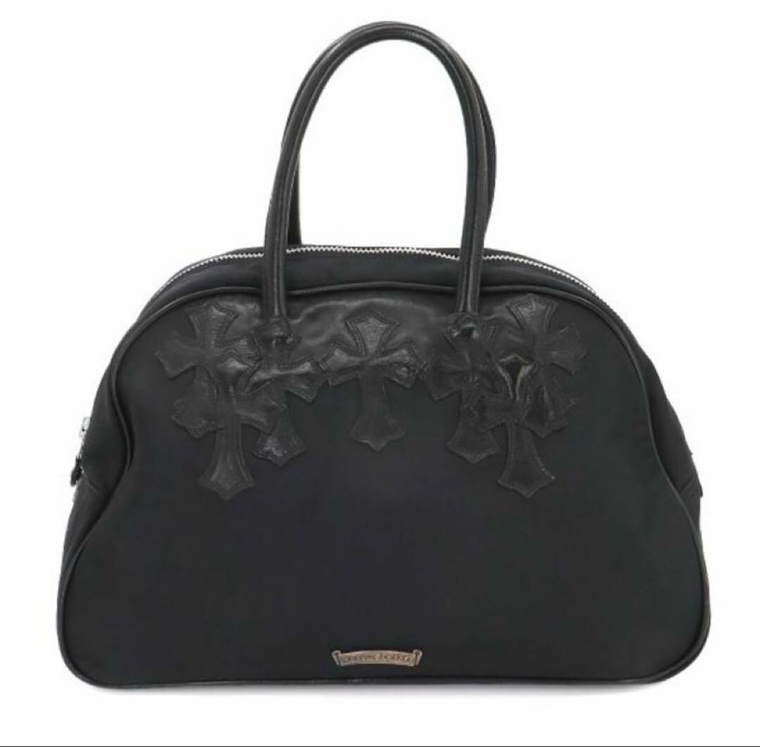 ひ*。様 CHROME HEARTSバッグセメタリークロスナイロンレザーブラック