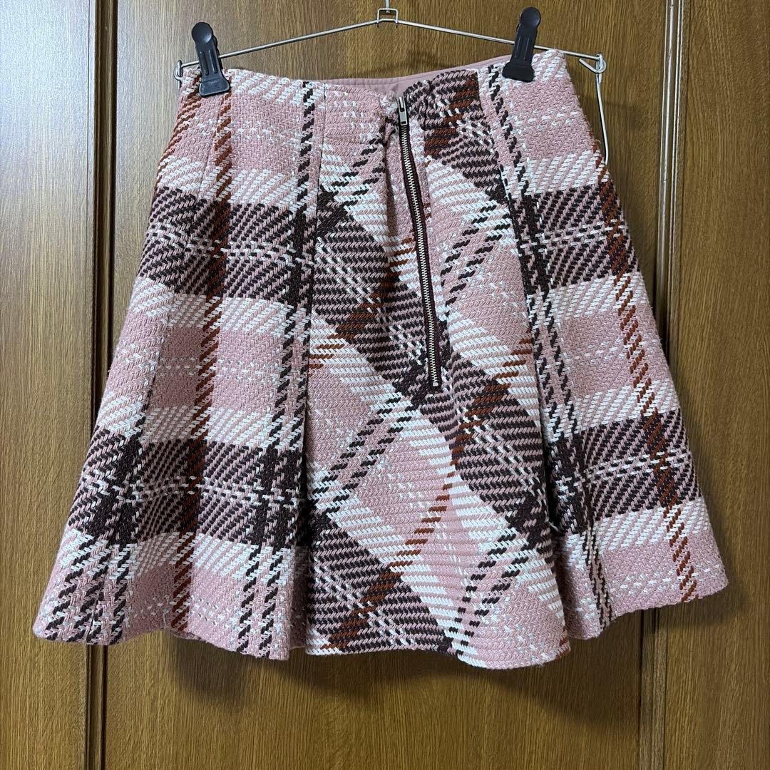 snidel スナイデル　ロービングチェックスカート　ピンク　サイズ1