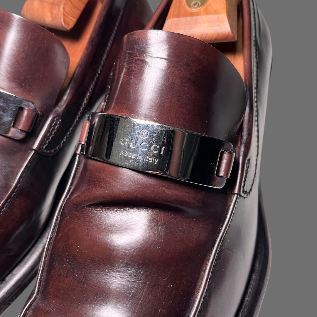 その他 GUCCI l plate Square toe loafer
