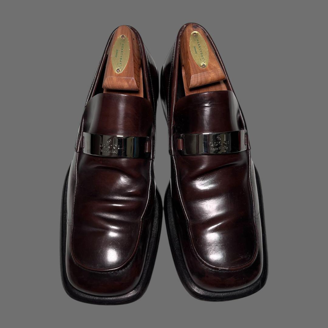 その他 GUCCI l plate Square toe loafer