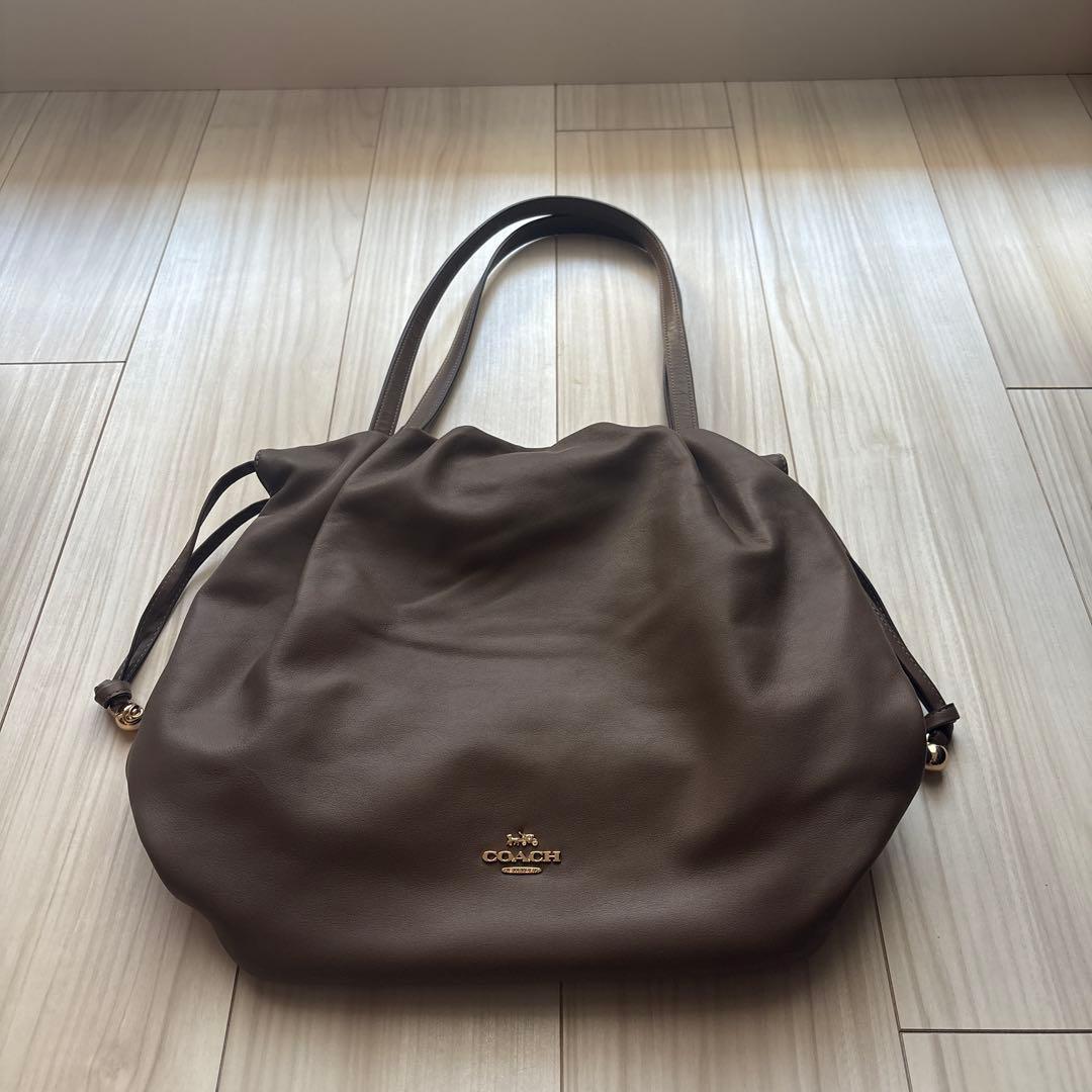 COACH ブラウン ドローストリングトートバッグ