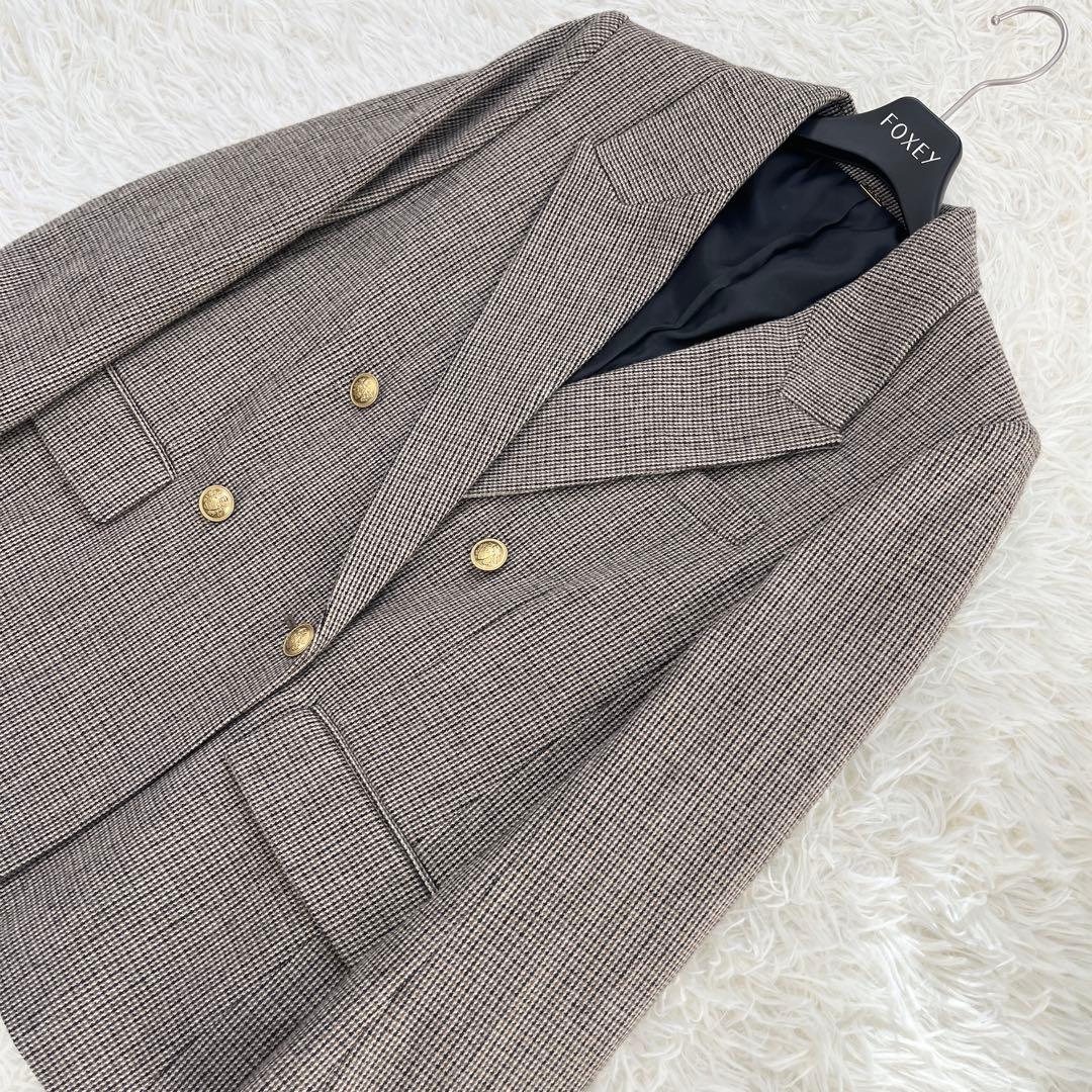 ミラ オーウェン　チェック金釦ダブルブレストブレザー　今季25年