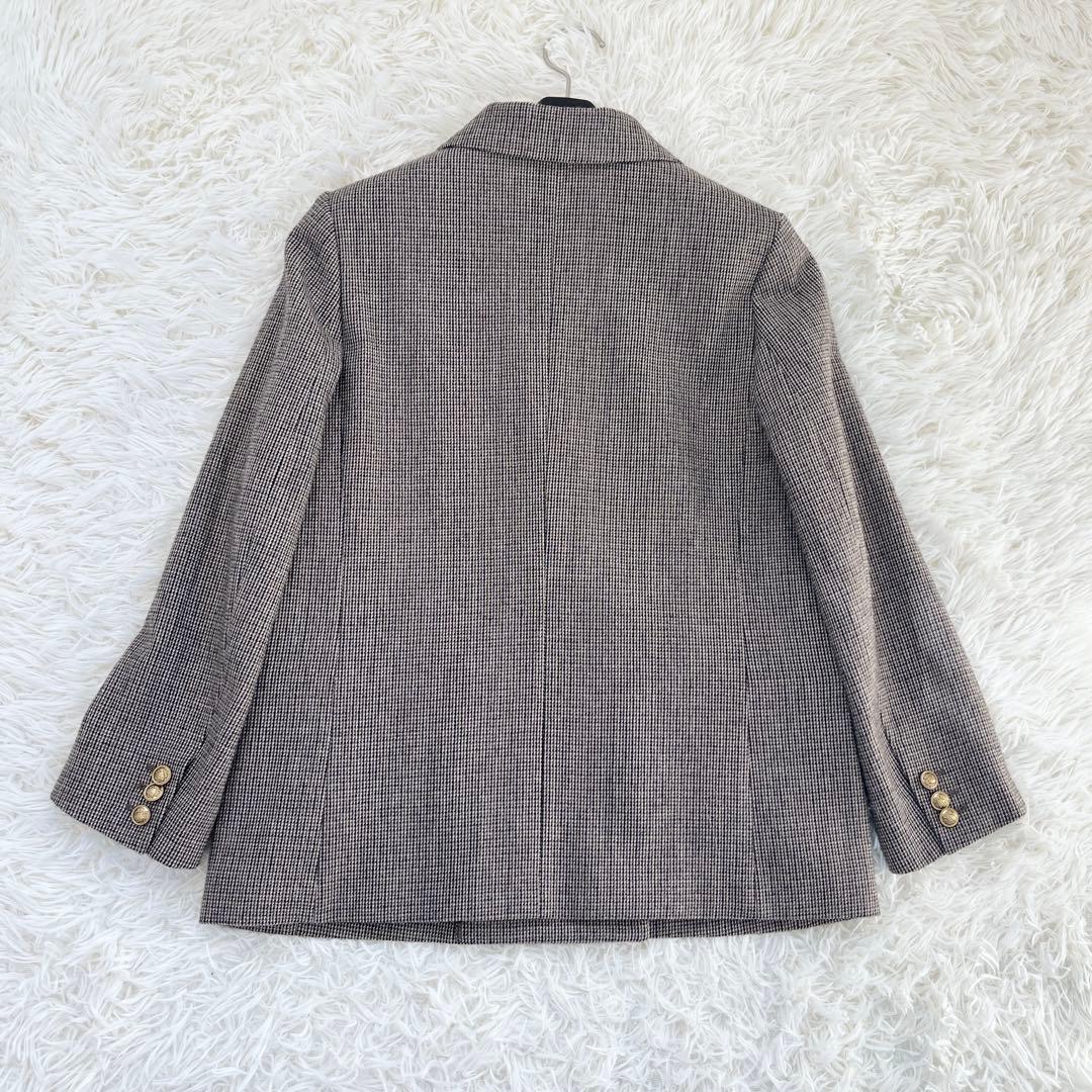 ミラ オーウェン　チェック金釦ダブルブレストブレザー　今季25年