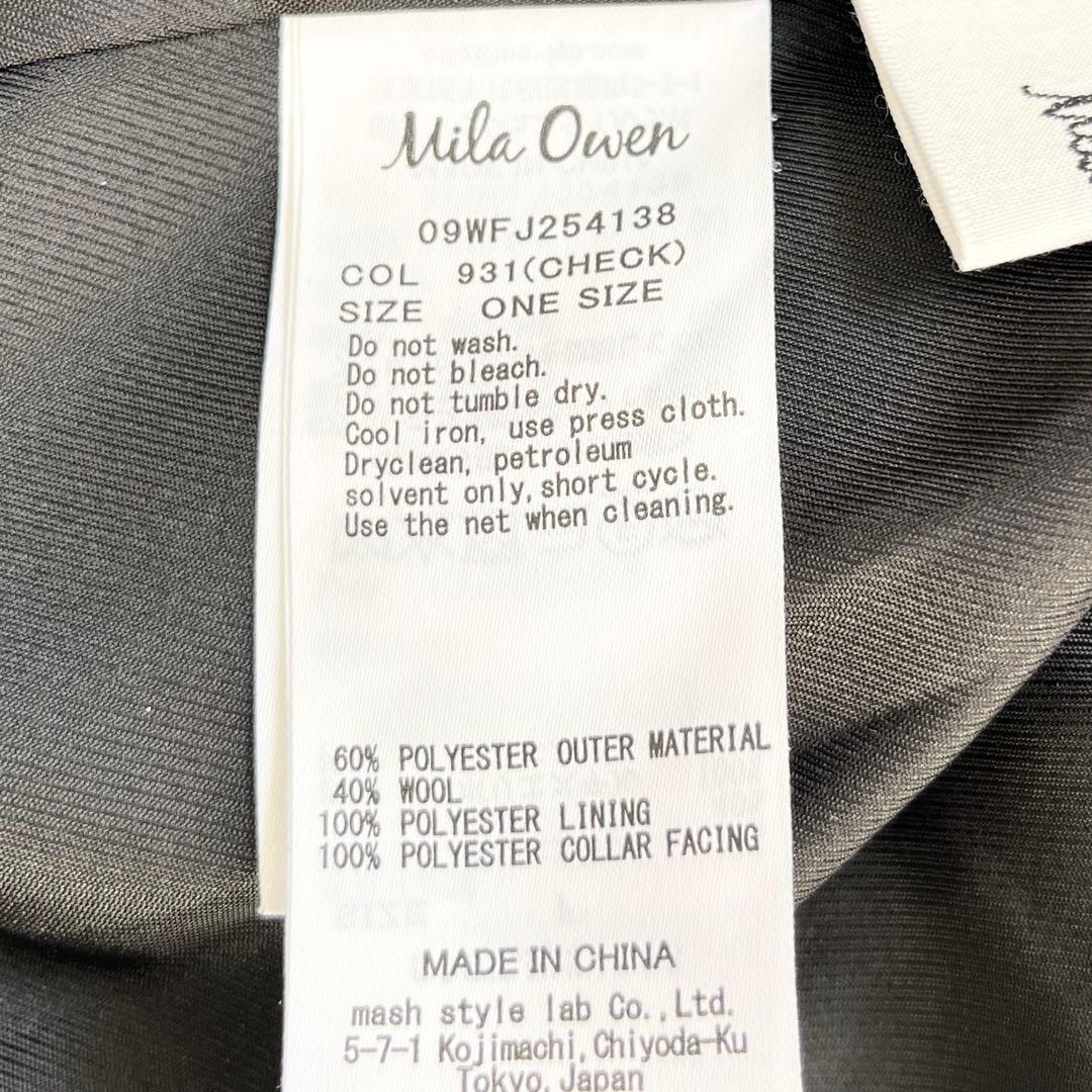 ミラ オーウェン　チェック金釦ダブルブレストブレザー　今季25年