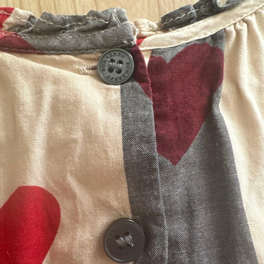 BURBERRY ハート柄 長袖ワンピース 110