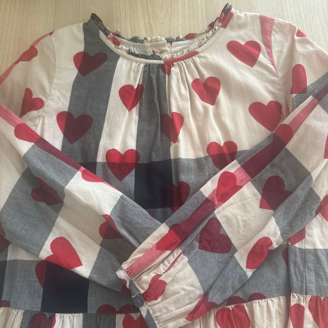 BURBERRY ハート柄 長袖ワンピース 110