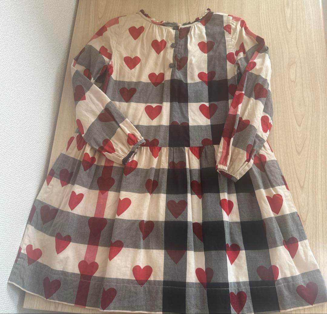 BURBERRY ハート柄 長袖ワンピース 110