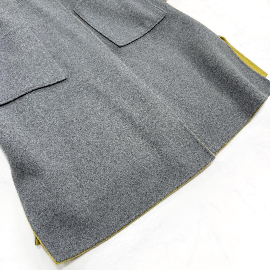 ADORE アドーア リバーシブル コート カシミヤ ダブルフェイス ノーカラー