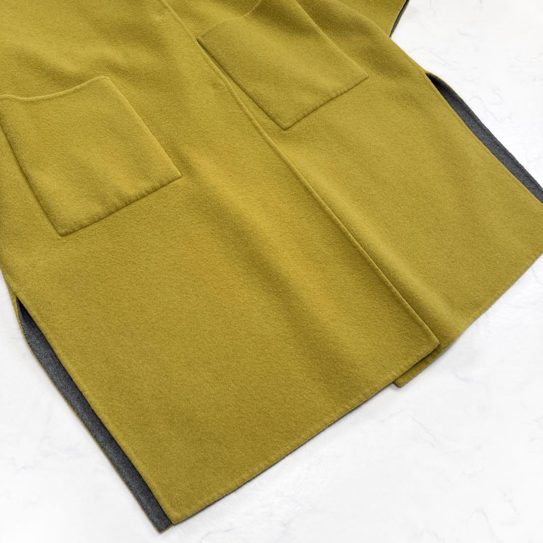 ADORE アドーア リバーシブル コート カシミヤ ダブルフェイス ノーカラー