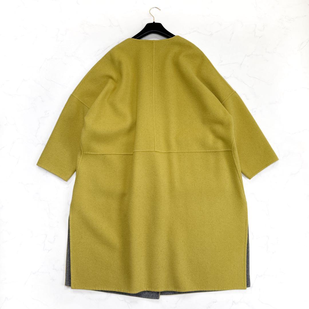 ADORE アドーア リバーシブル コート カシミヤ ダブルフェイス ノーカラー