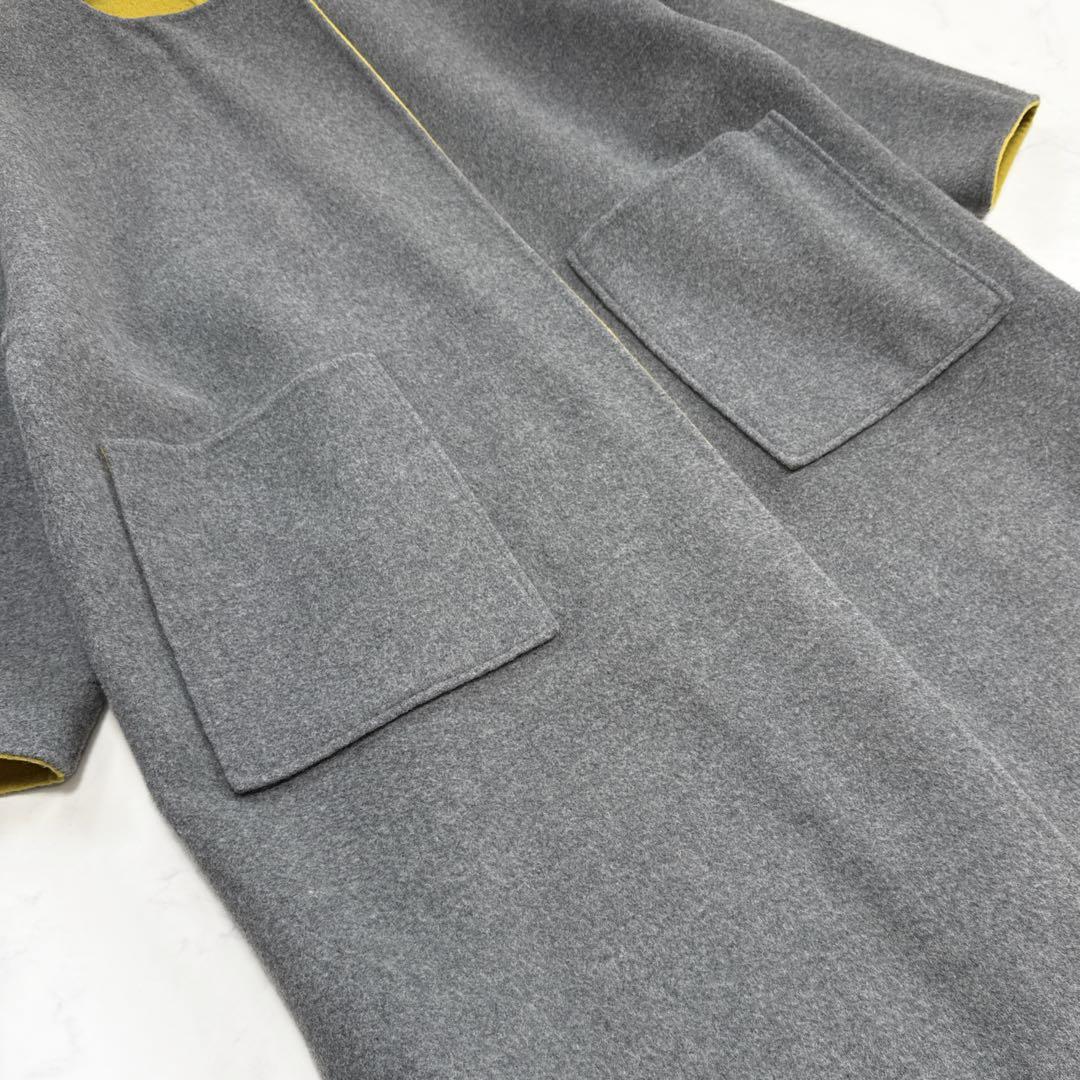 ADORE アドーア リバーシブル コート カシミヤ ダブルフェイス ノーカラー