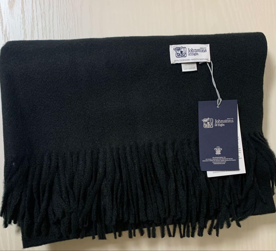 ふ*。様 JOHNSTONS ジョンストンズ マフラー 大判プレーンスカーフ　ブ