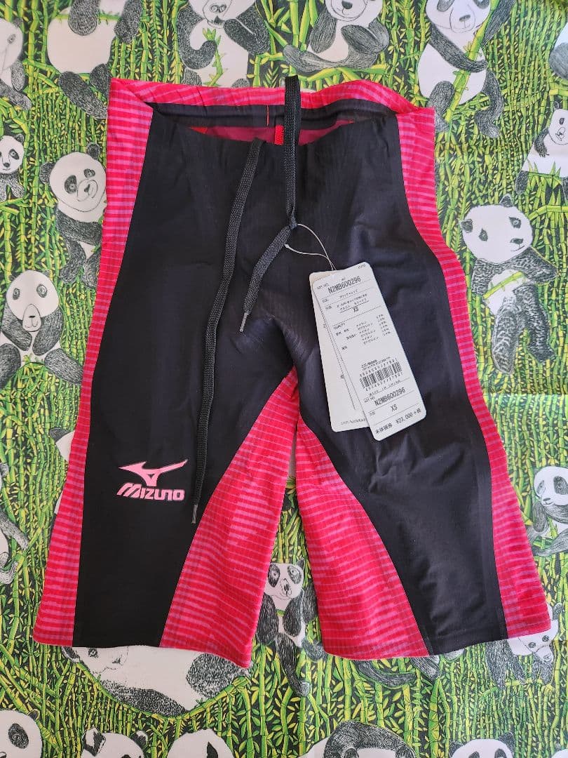 ミズノ　メンズ競泳用ハーフスパッツ MRN2MB600296　ブラック×レッド