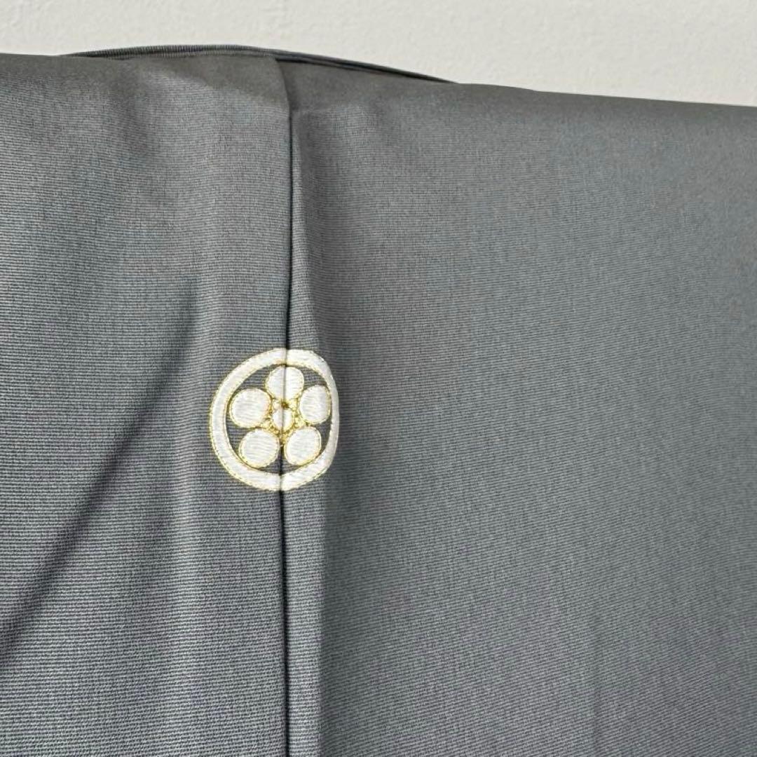 超美品　正絹　袷　現代　広襟　色留袖　着物　 164裄64 グレー　一紋　刺繍