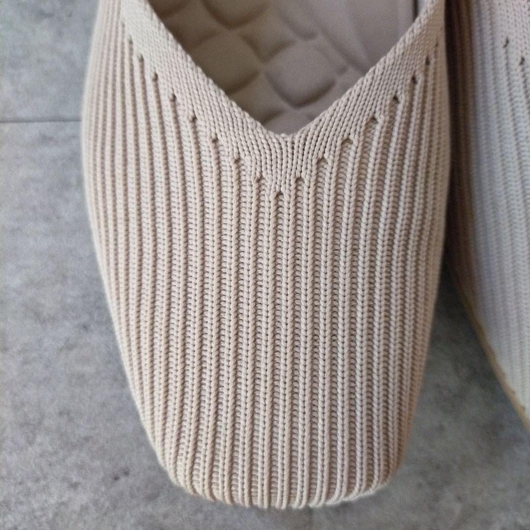 ビバイア VIVAIA フラットシューズ スクエアトゥ Vカット 【36.5】