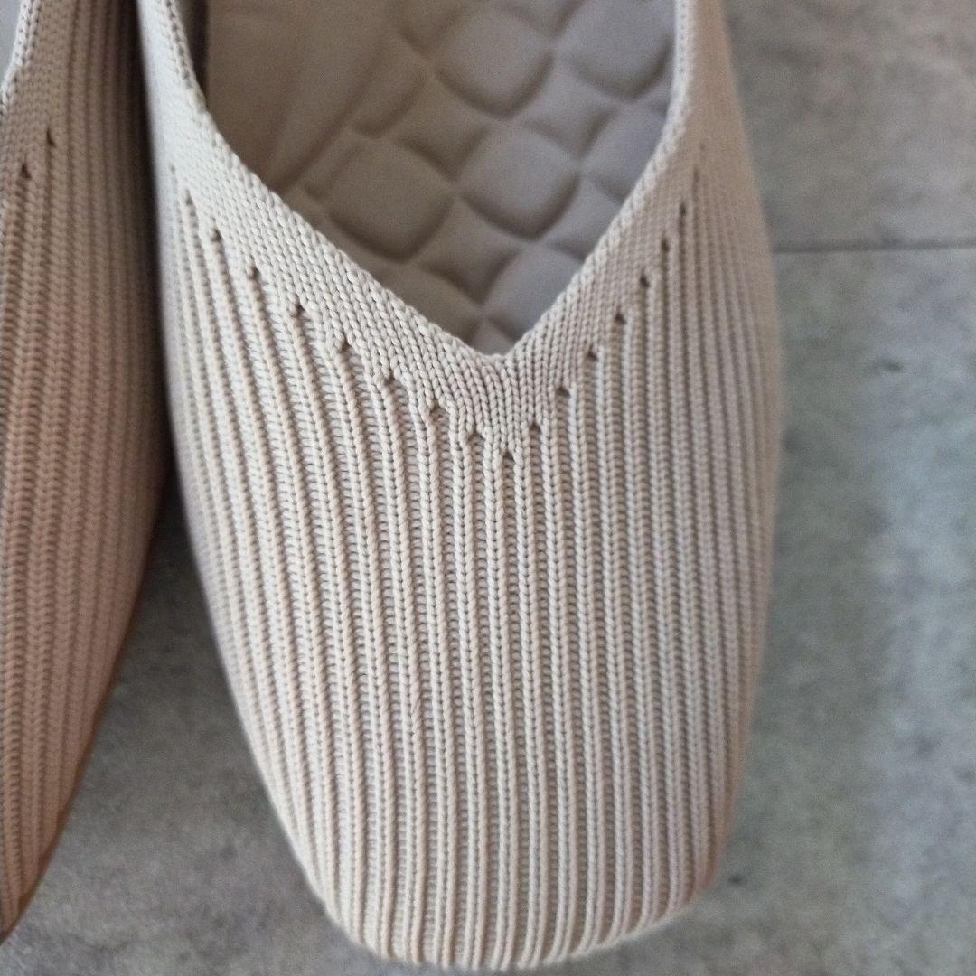 ビバイア VIVAIA フラットシューズ スクエアトゥ Vカット 【36.5】