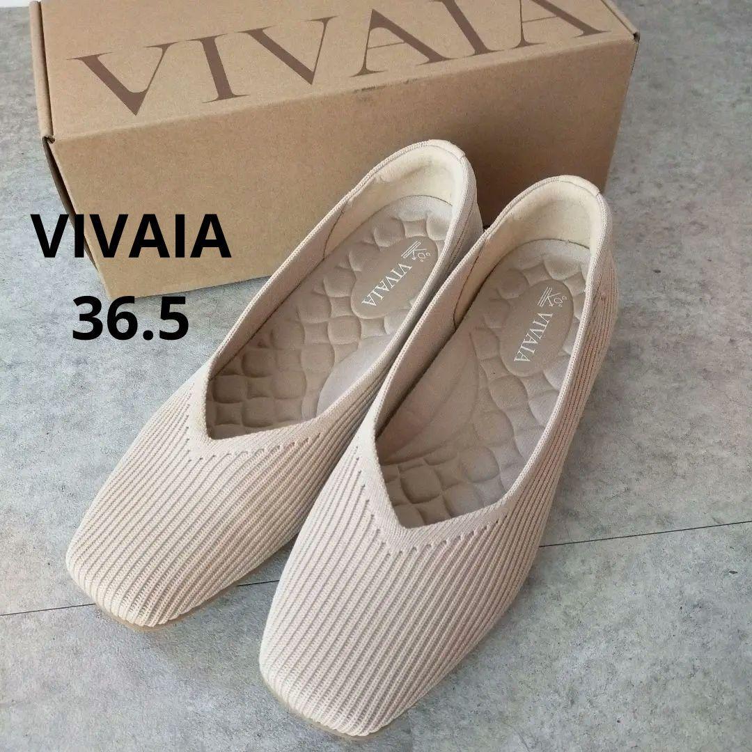 ビバイア VIVAIA フラットシューズ スクエアトゥ Vカット 【36.5】