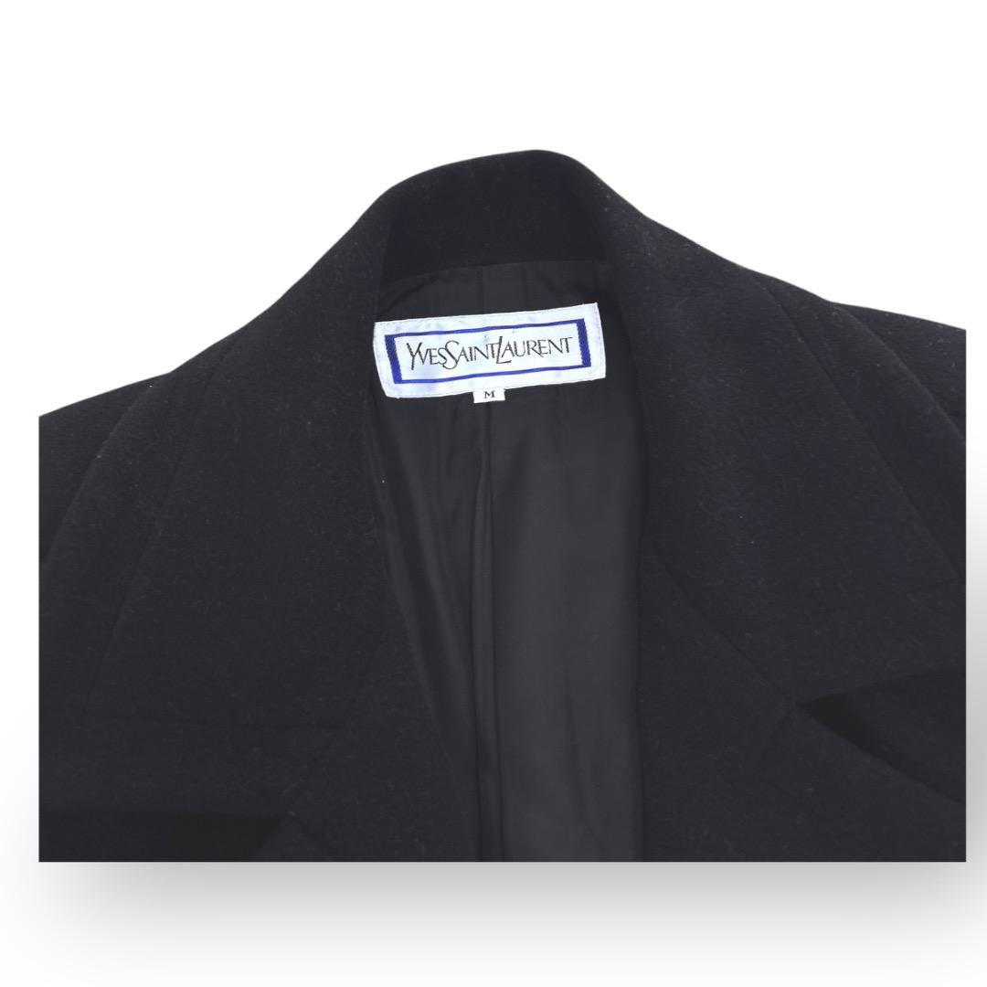 美品　YSL イヴサンローラン　コート　1ボタン　黒　ブラック　ウール
