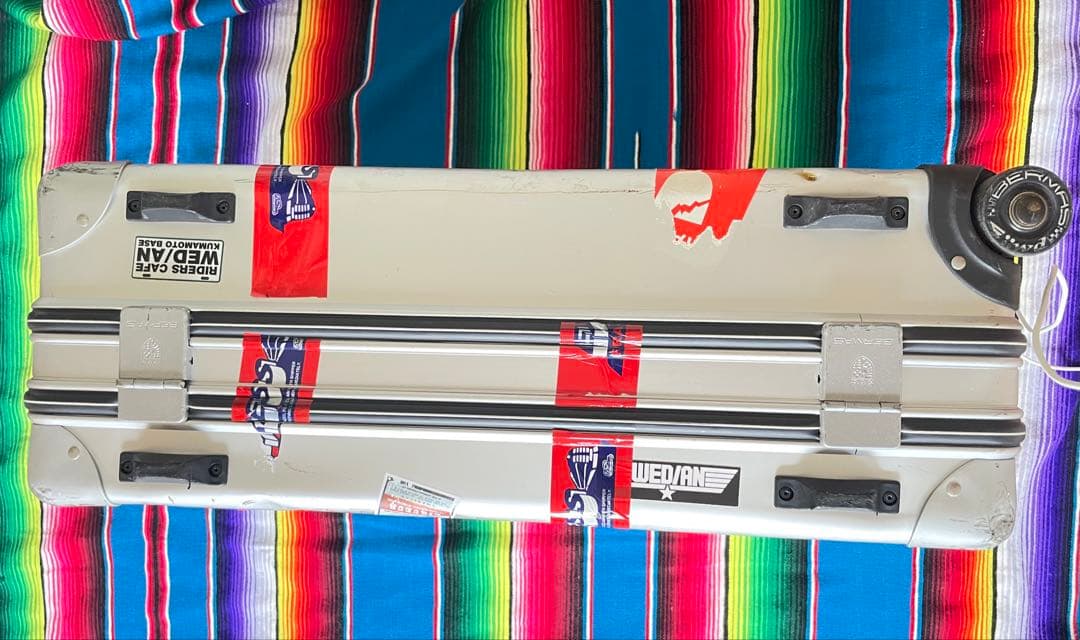 キャスター付 ビンテージアルミキャリーケース　TSAベルト付