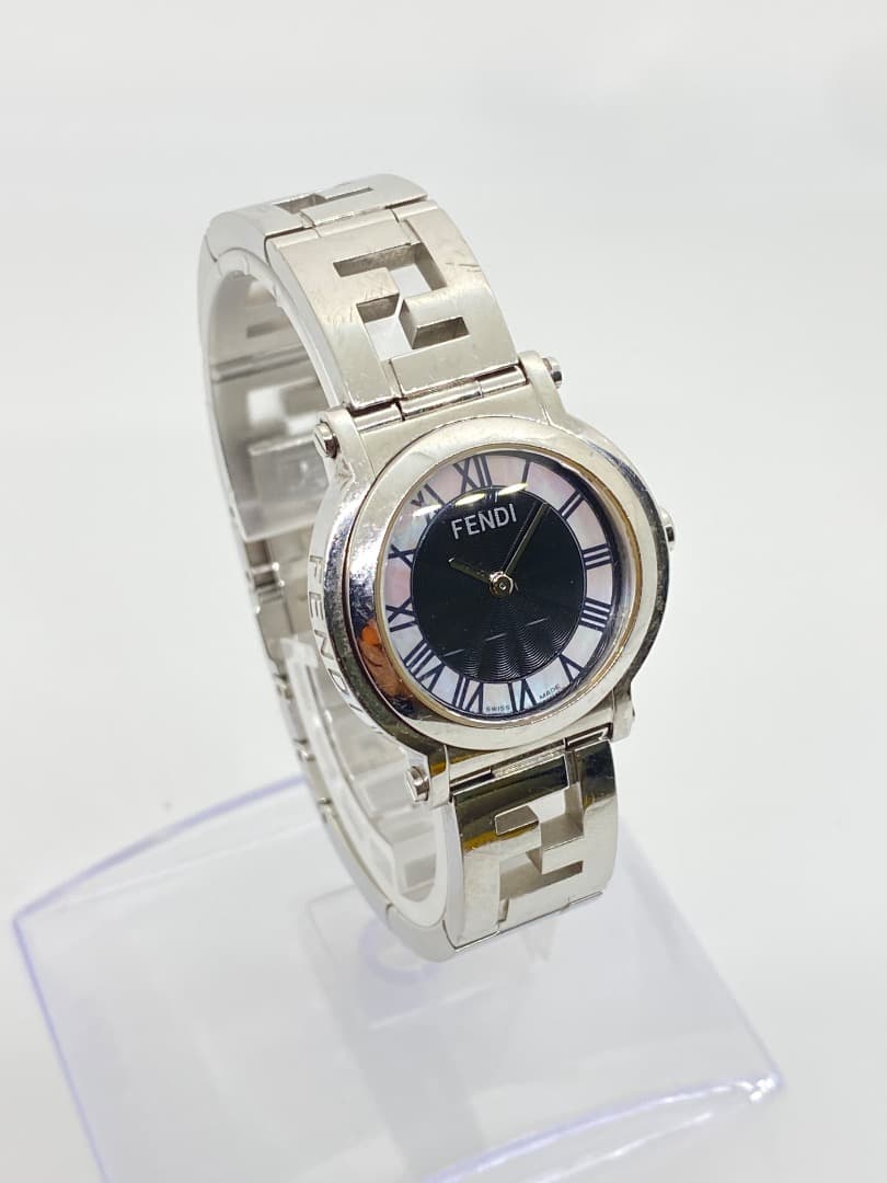 【保付・新品電池】フェンディ 6100L クアドロ ラウンド クォーツ シェル